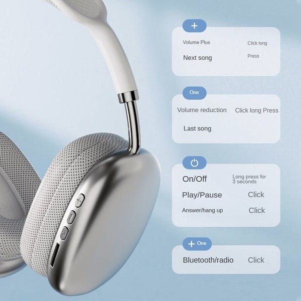 P9 Wireless Bluetooth Headphones Adjustable Over-The-Ear Stereo Headset